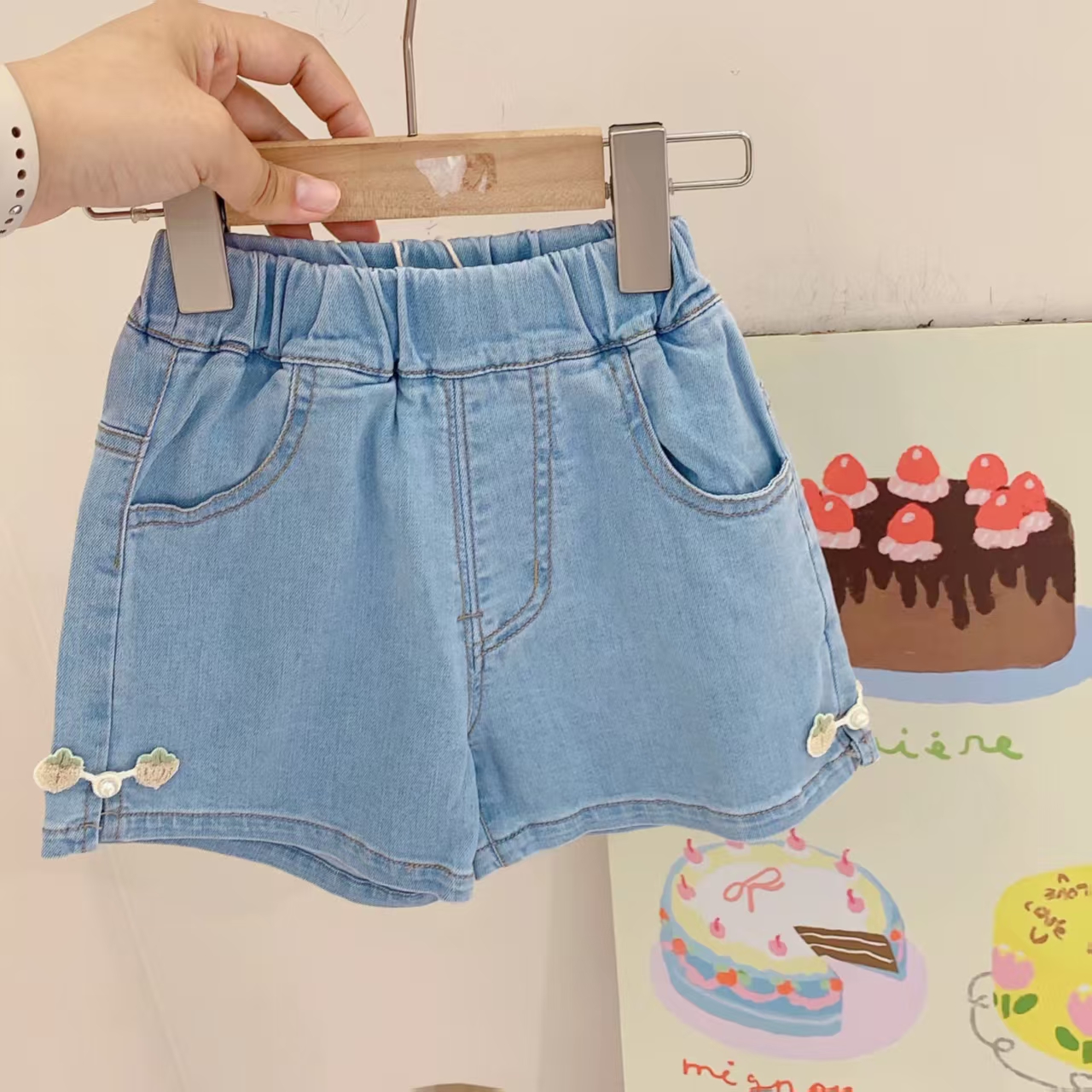 【线下品牌童装】女童夏季韩版水洗软牛仔短裤 251769