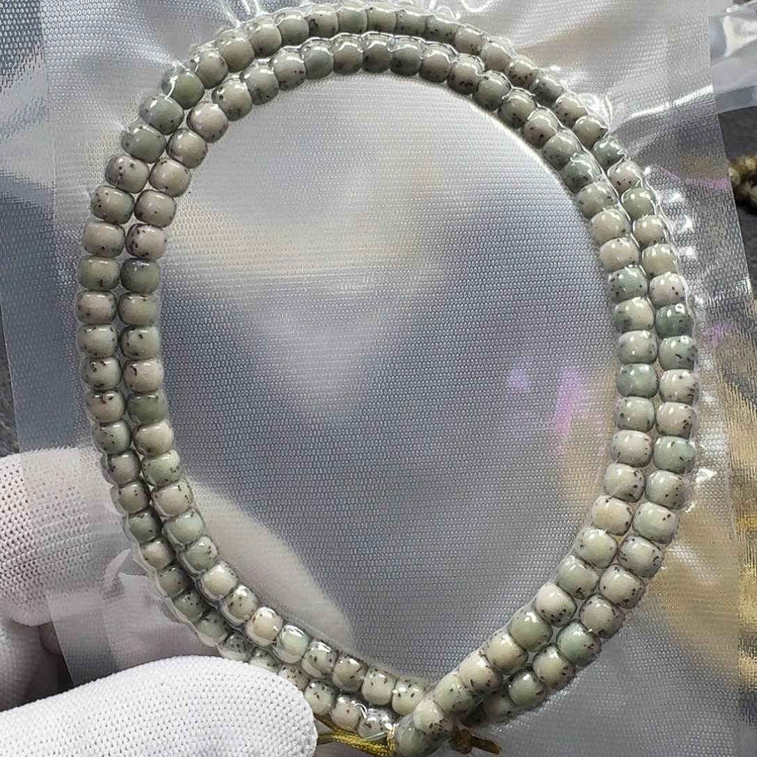 星月菩提手串星月菩提6*5石玉料大留白