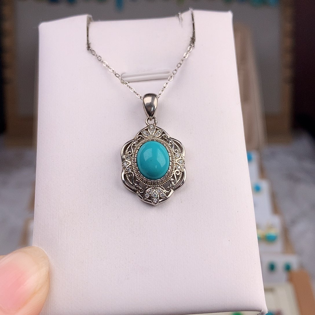 绿松石珠宝奇石银S925镶嵌