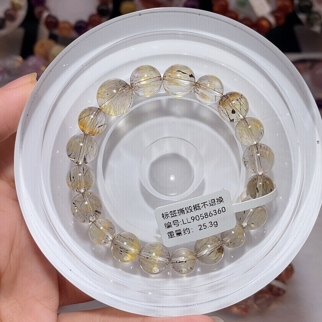 水晶手链未镶嵌黄金超七手链
