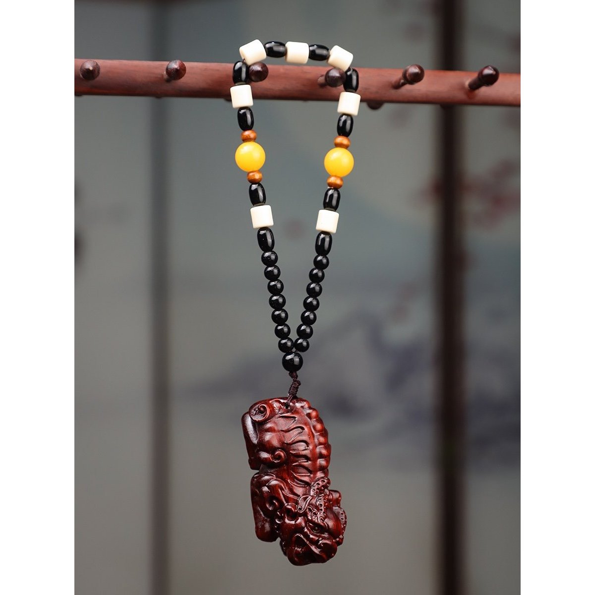 【无礼盒】紫檀貔貅手把件 zx 927