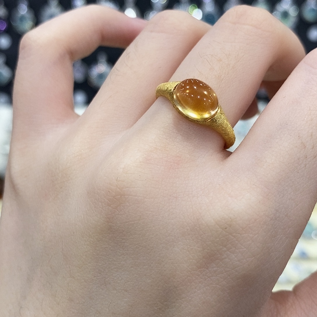 戒指银S925镶嵌黄晶