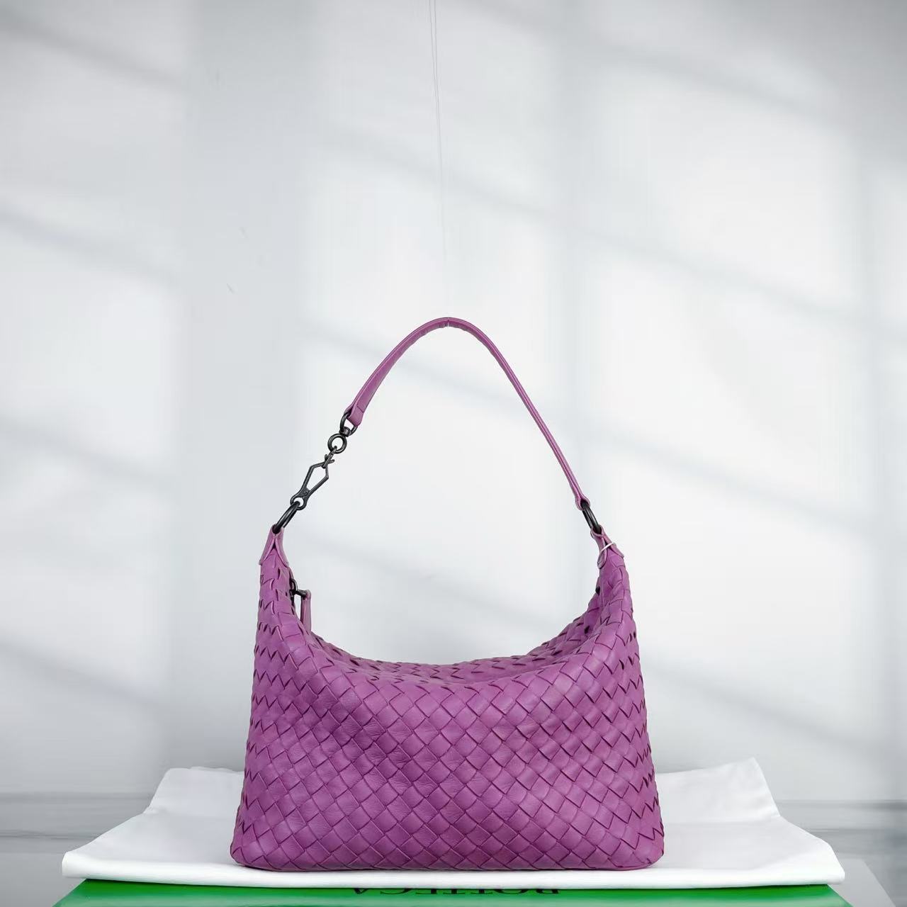95新 BOTTEGA VENETA/葆蝶家 葆蝶家紫色编织1791/二奢包包
