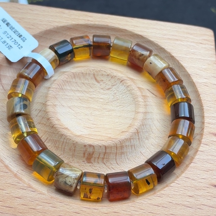 琥珀未镶嵌珠宝奇石9mm多宝直切