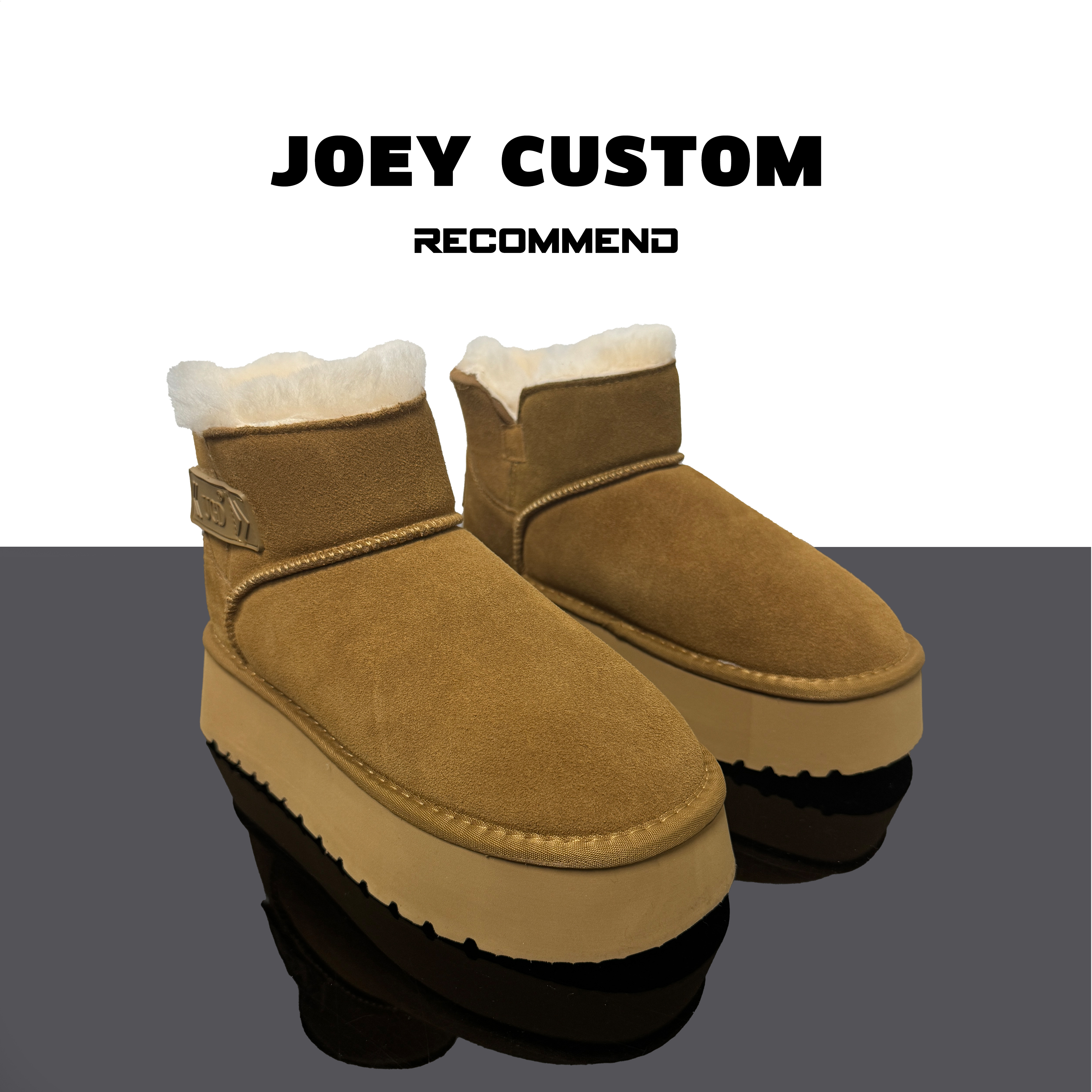 JOEY | 冬季上新厚底一脚蹬舒适保暖短筒雪地靴女舒适短靴 8620