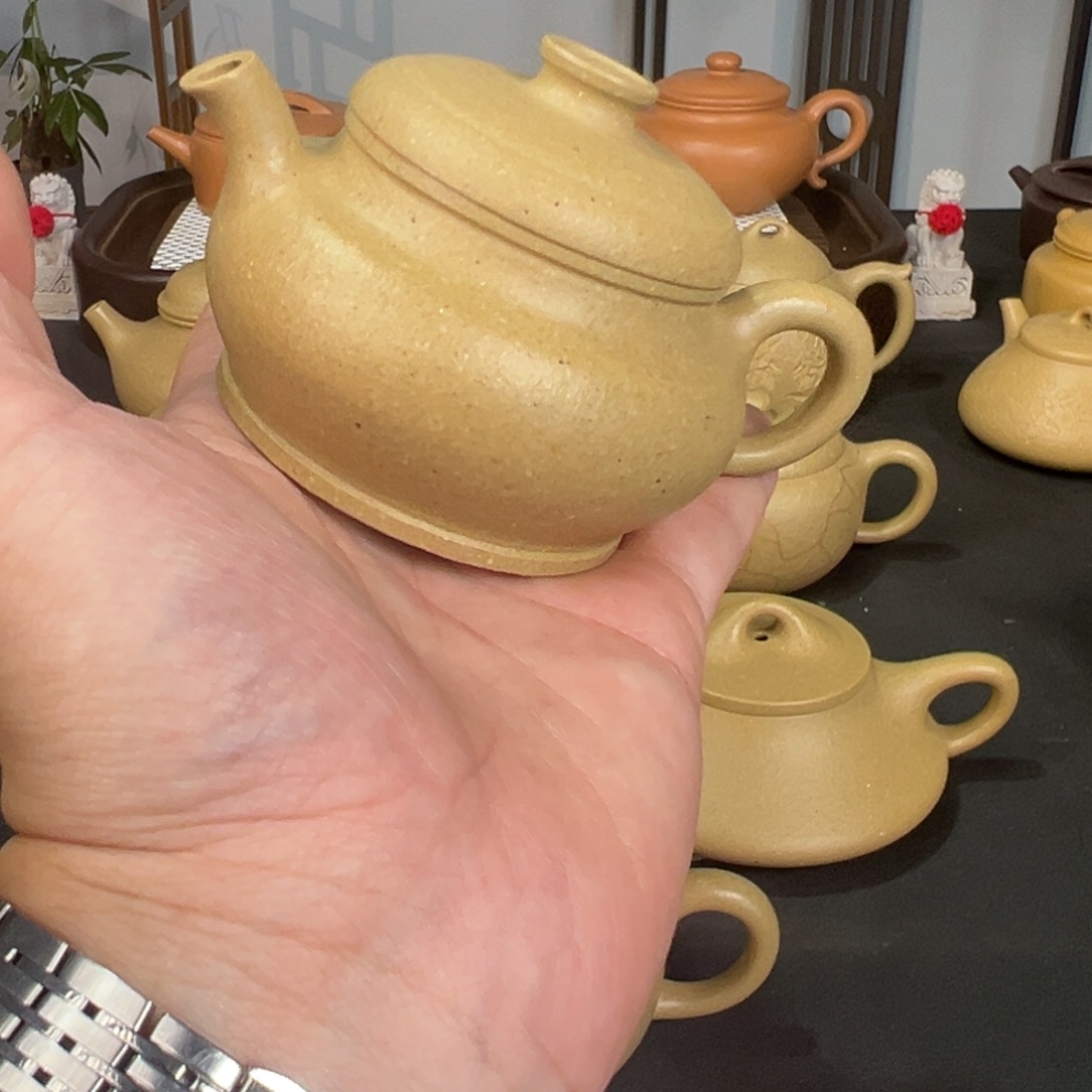 紫砂茶壶梨皮颂经微微瑕
