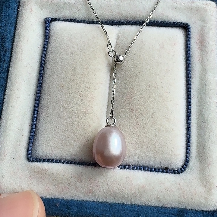 银S925镶嵌颈饰淡水珍珠8-9mm