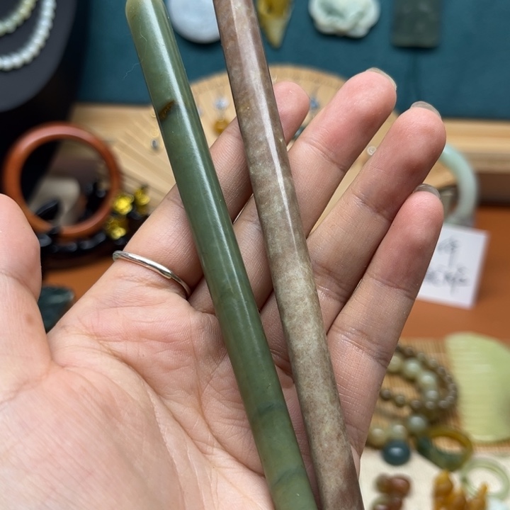 蛇纹石玉发簪未镶嵌