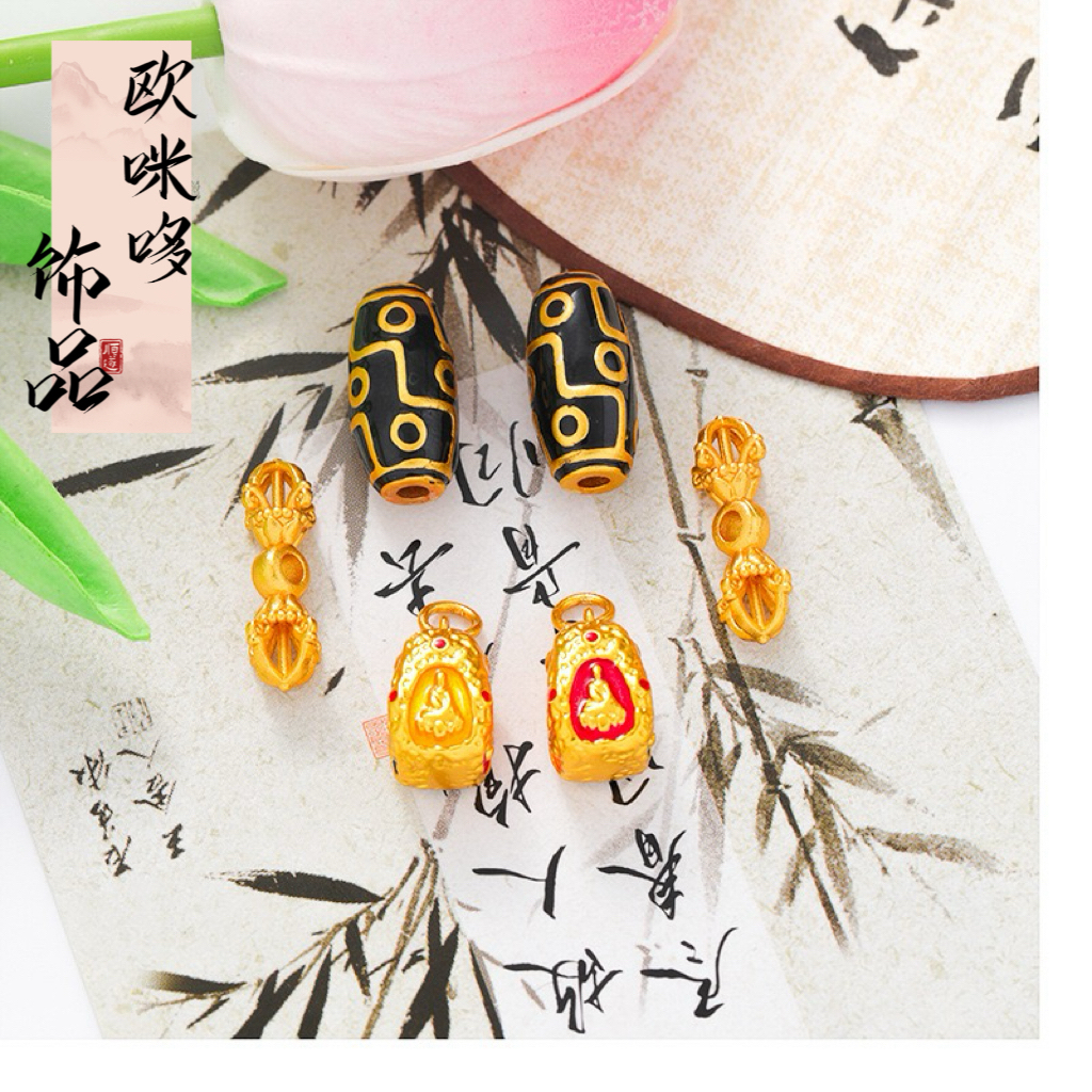 轻奢气质转运珠金色四面佛简约百搭高级吊坠饰品配件