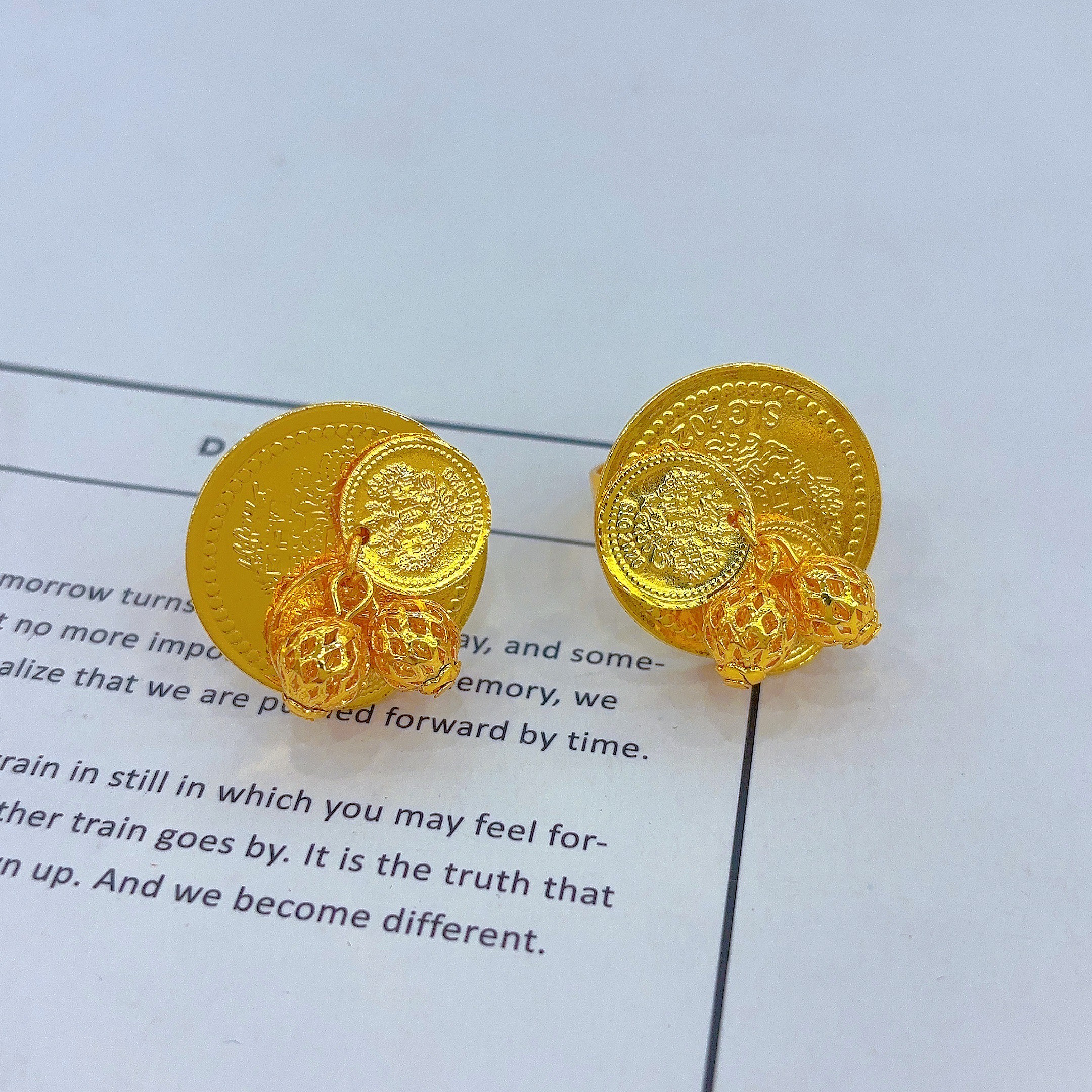 铜合金戒指 时尚爆款金色复古百搭气质民族风轻奢精欧美手工