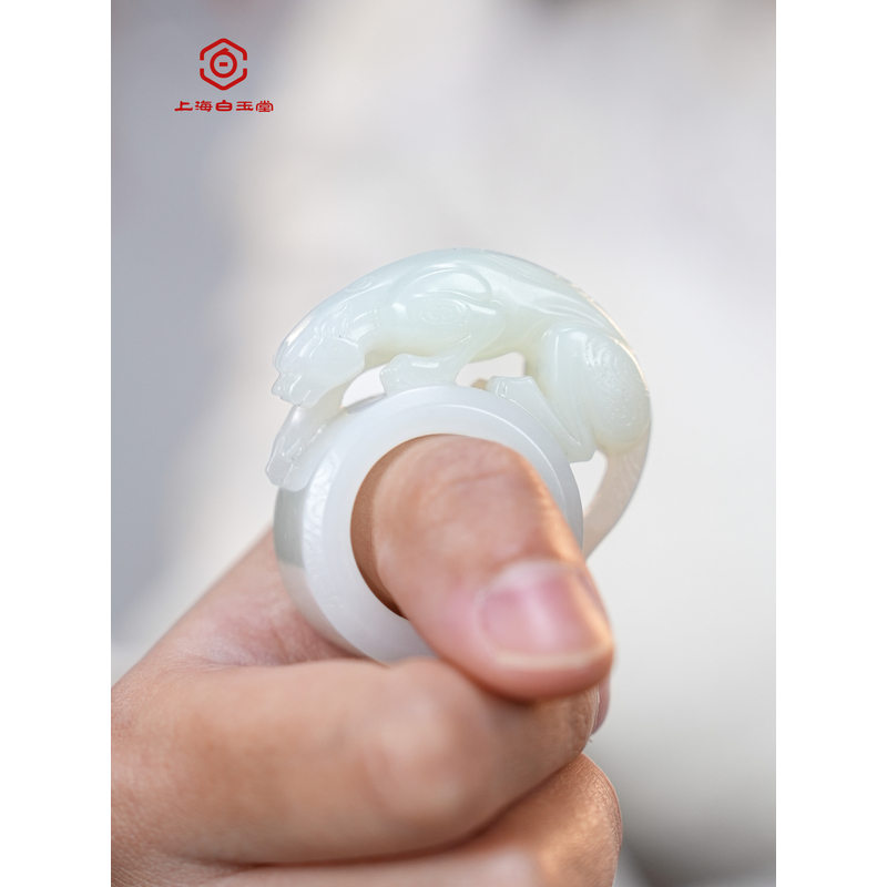 和田玉豹子扳指55/50/20mm内径21.8