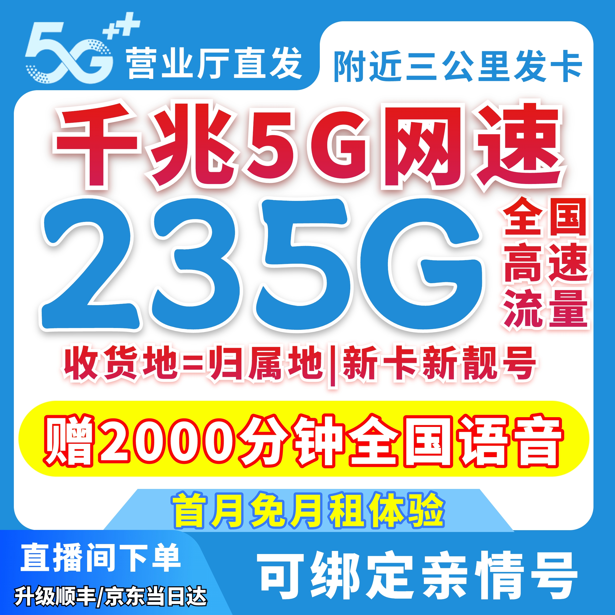 5G流量卡无限流量卡手机卡电话卡全国无限流量全国通用广电话卡