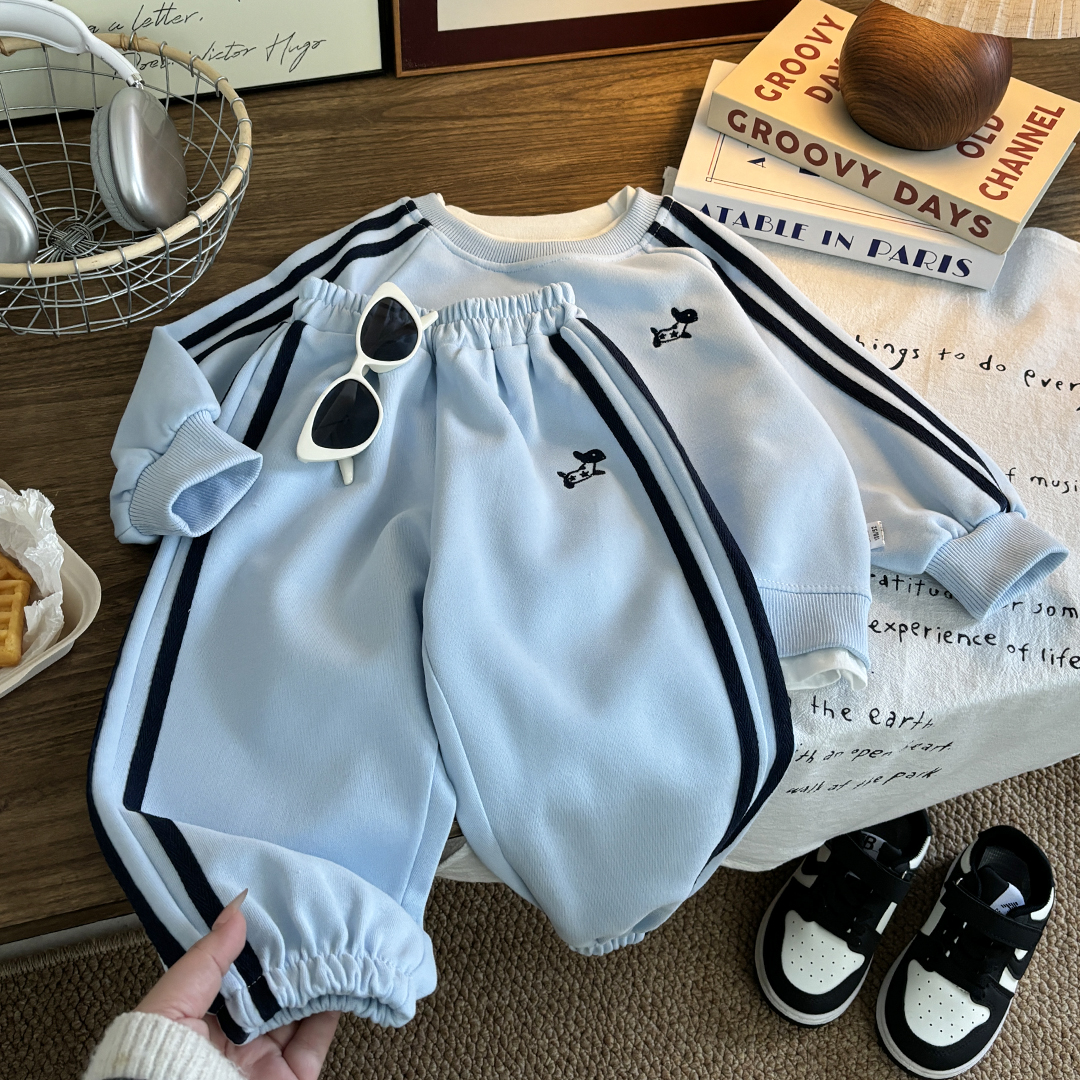 春季洋气圆领儿童卫衣套装男女宝运动休闲韩版亲子款两件套1-15岁