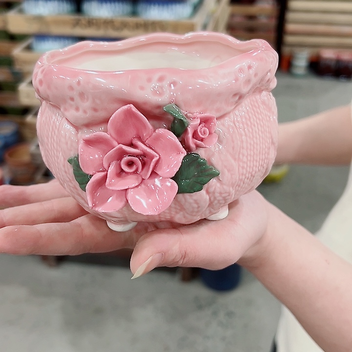 有孔.凑满10元发货多肉陶瓷花盆！