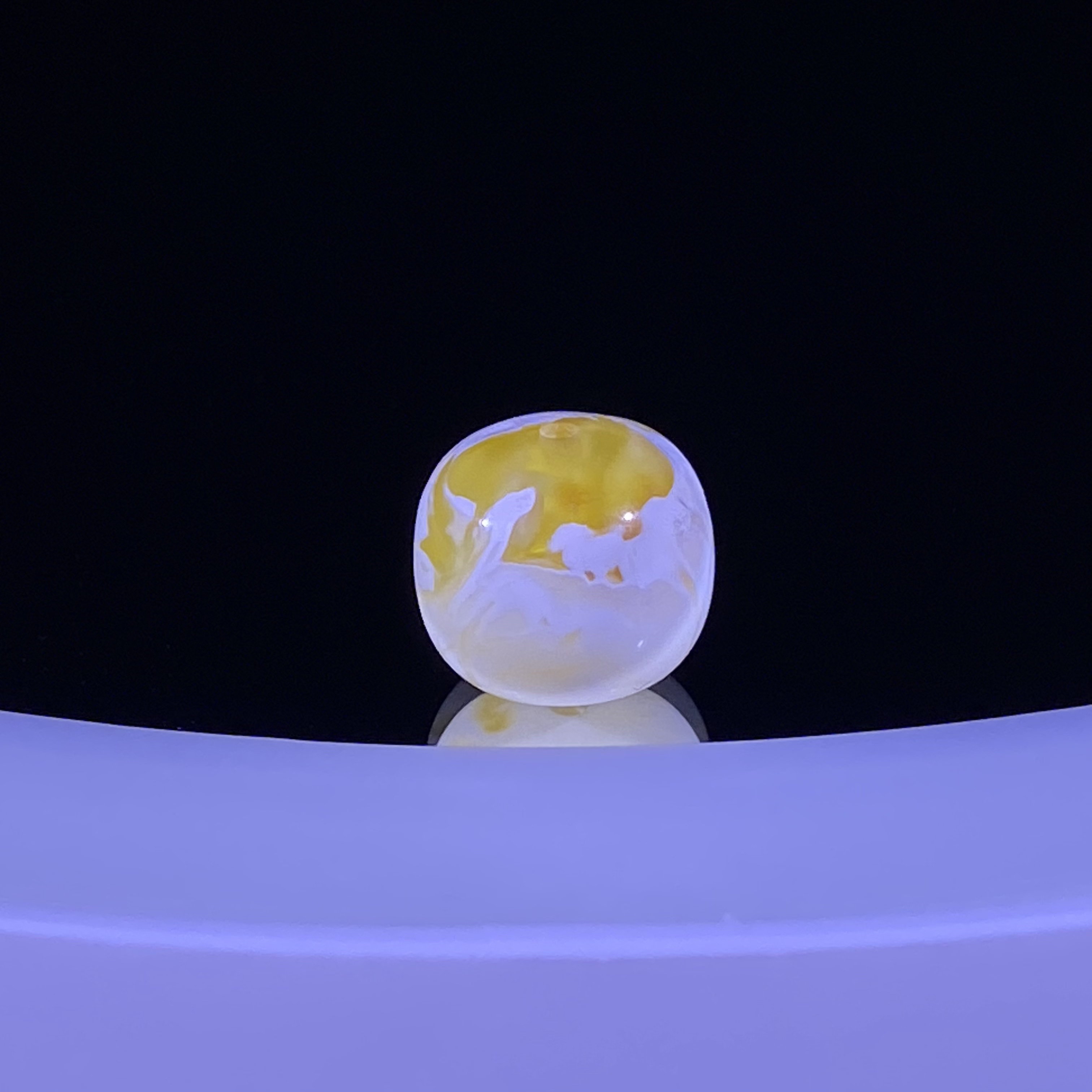 11.2mm金漆白透金溶洞蜜蜡老型 