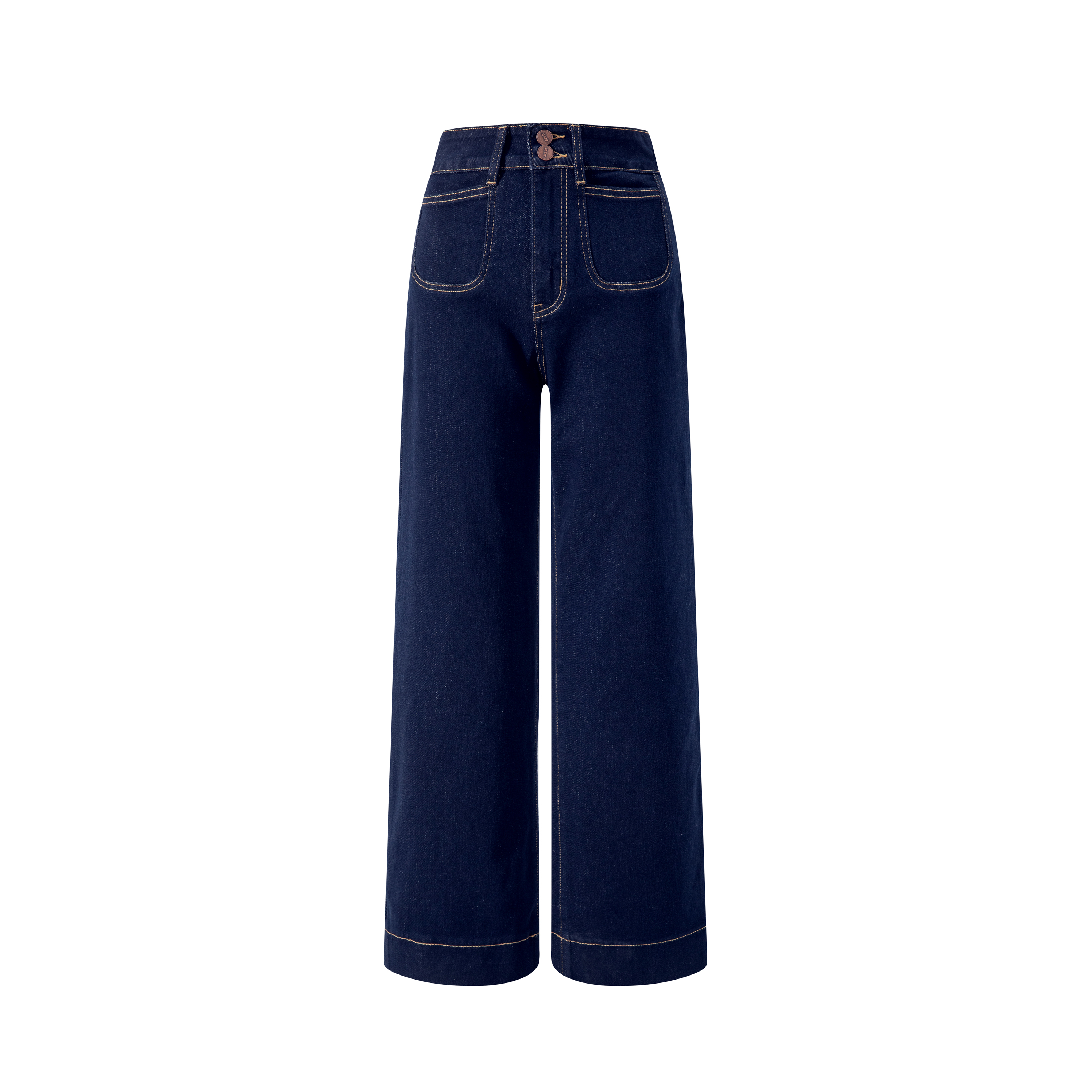 然乌丨2025-秋季新款女士品牌丹宁色直筒中高腰牛仔裤-高级百搭