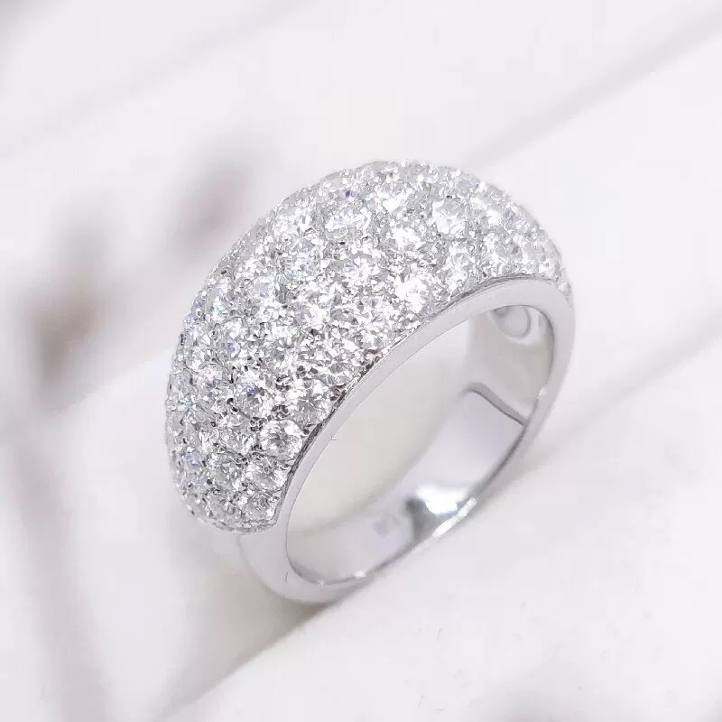 18K金半满钻密石戒指 CZ (定制品质48小时