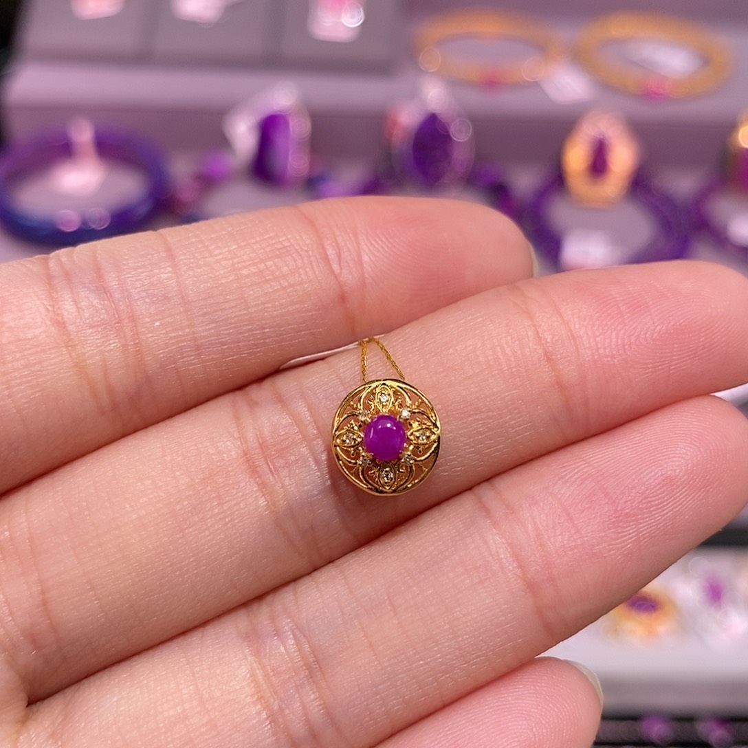 苏纪石（舒俱来）18K金镶嵌吊坠(不含链)