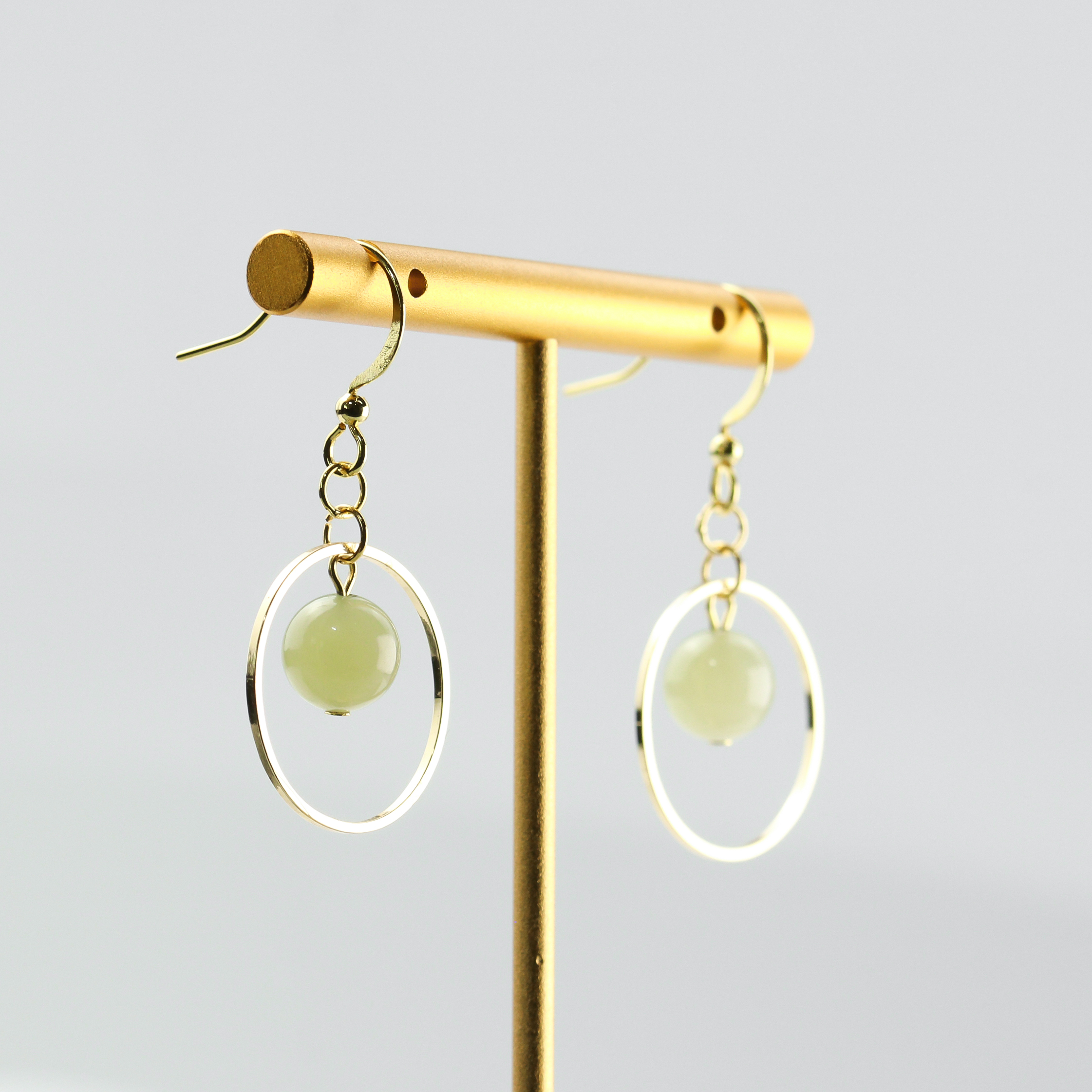 格尔木高冰【8mm和田玉耳环】天然和田玉耳饰（ 多样性发货一）