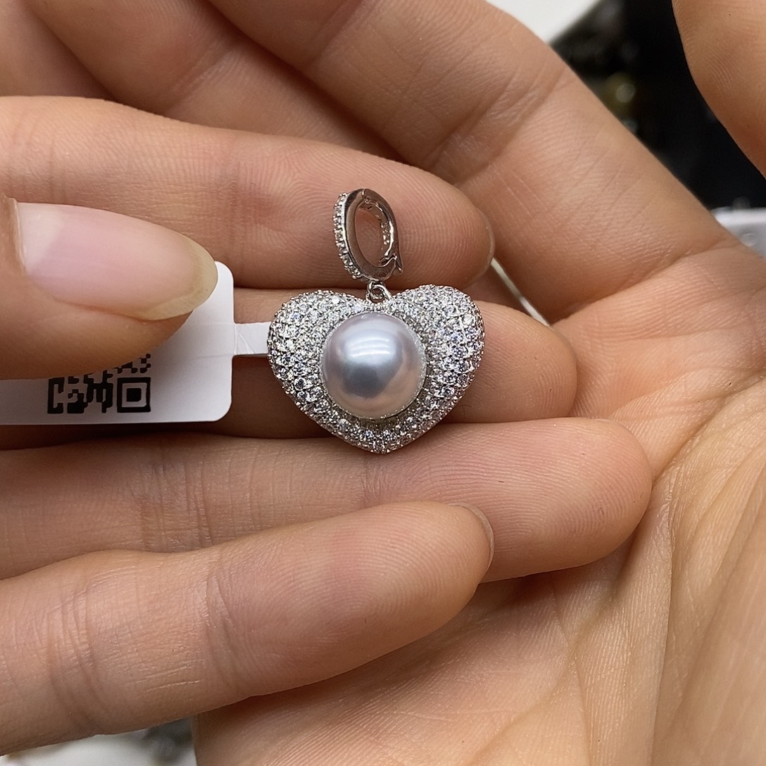 银S925镶嵌海水珍珠吊坠(不含链)@@AD0035 
