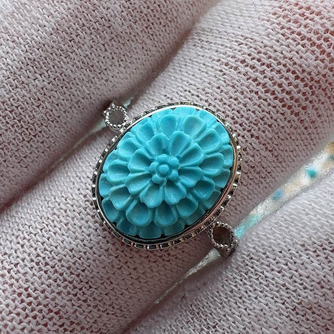 绿松石珠宝奇石银S925镶嵌