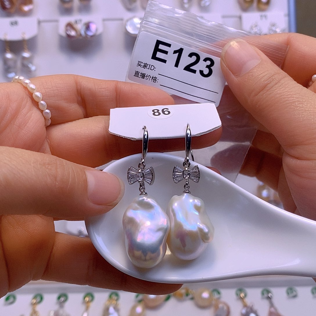 淡水珍珠耳饰银S925镶嵌