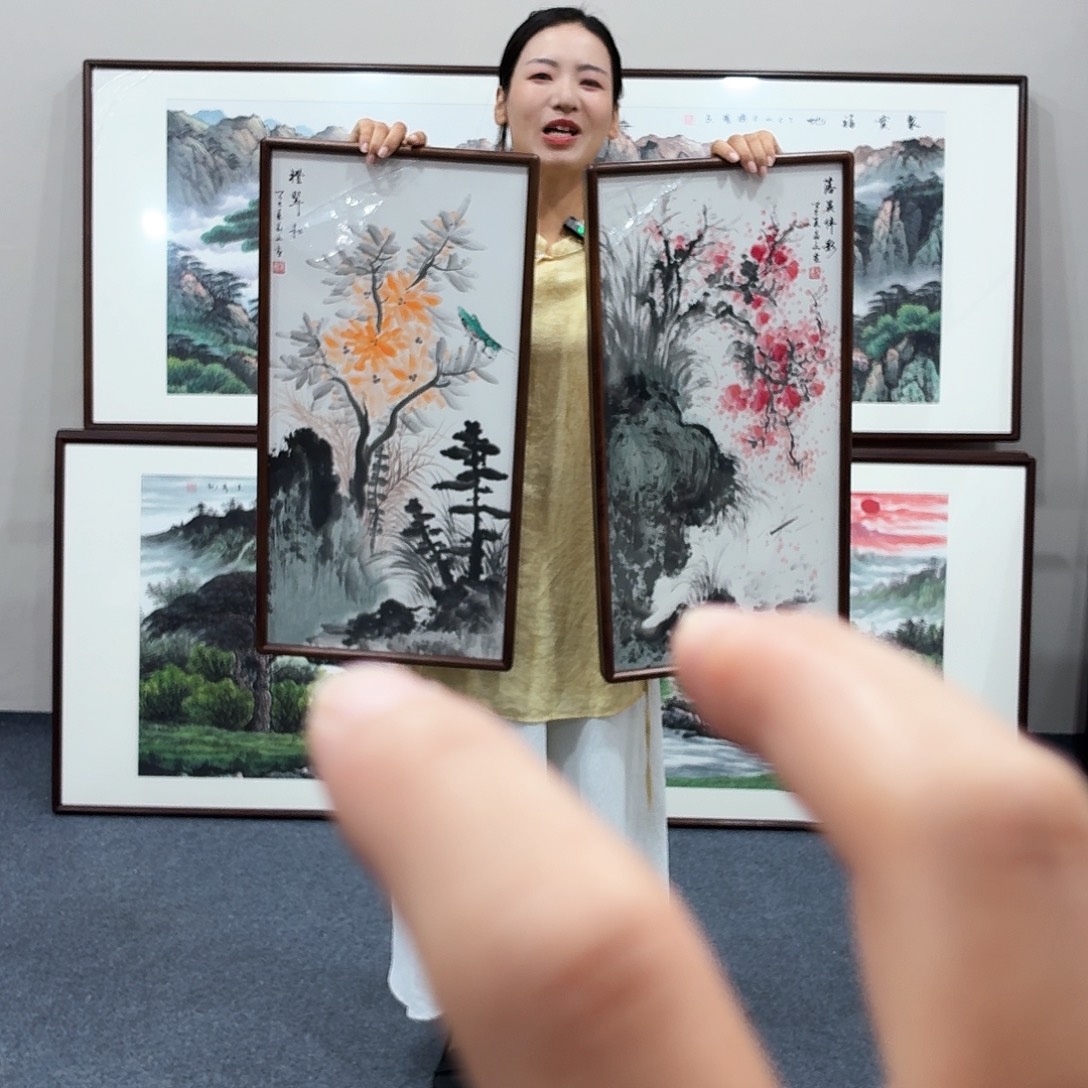 国画手绘作品66×33尺寸