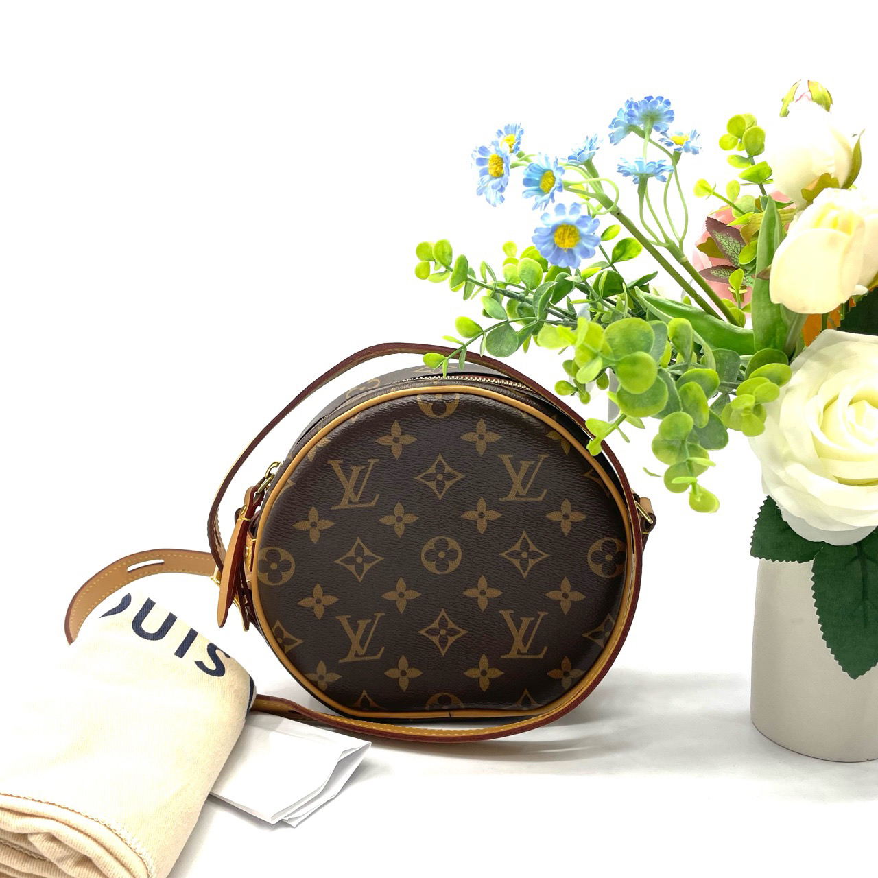 95新 LouisVuitton/路易威登 98新/小圆饼/经典老花包/女士圆形