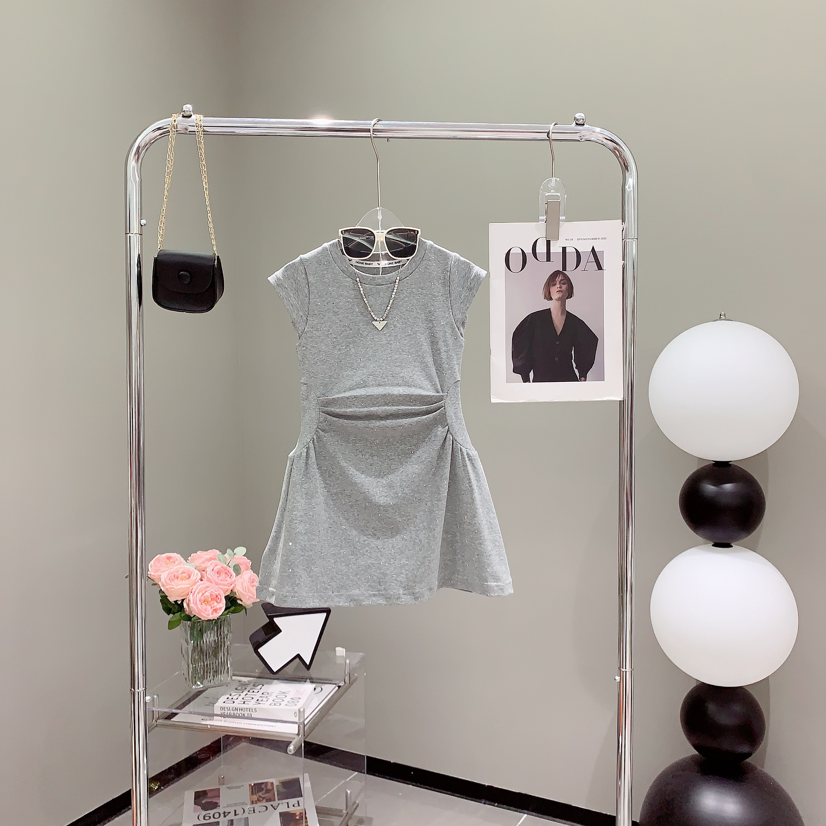 boboe/波波鹅新款夏季韩版淑女灰色小香风气质女童连衣裙--Y2375