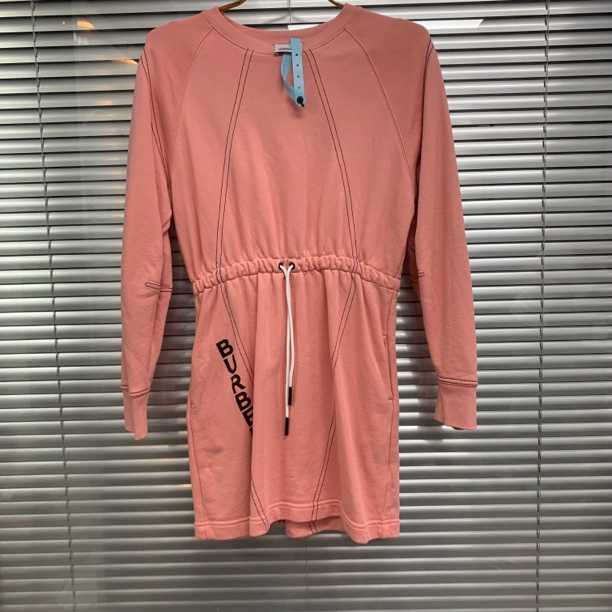 99新 BURBERRY/博柏利 粉色卫衣连衣裙/14Y/A04431