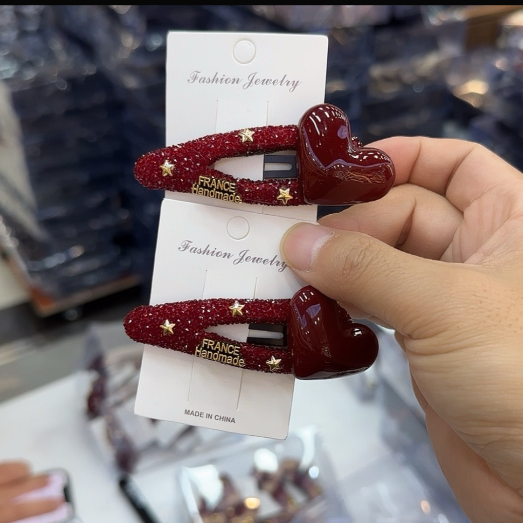 K111砂糖款 爱心掰掰夹 2个