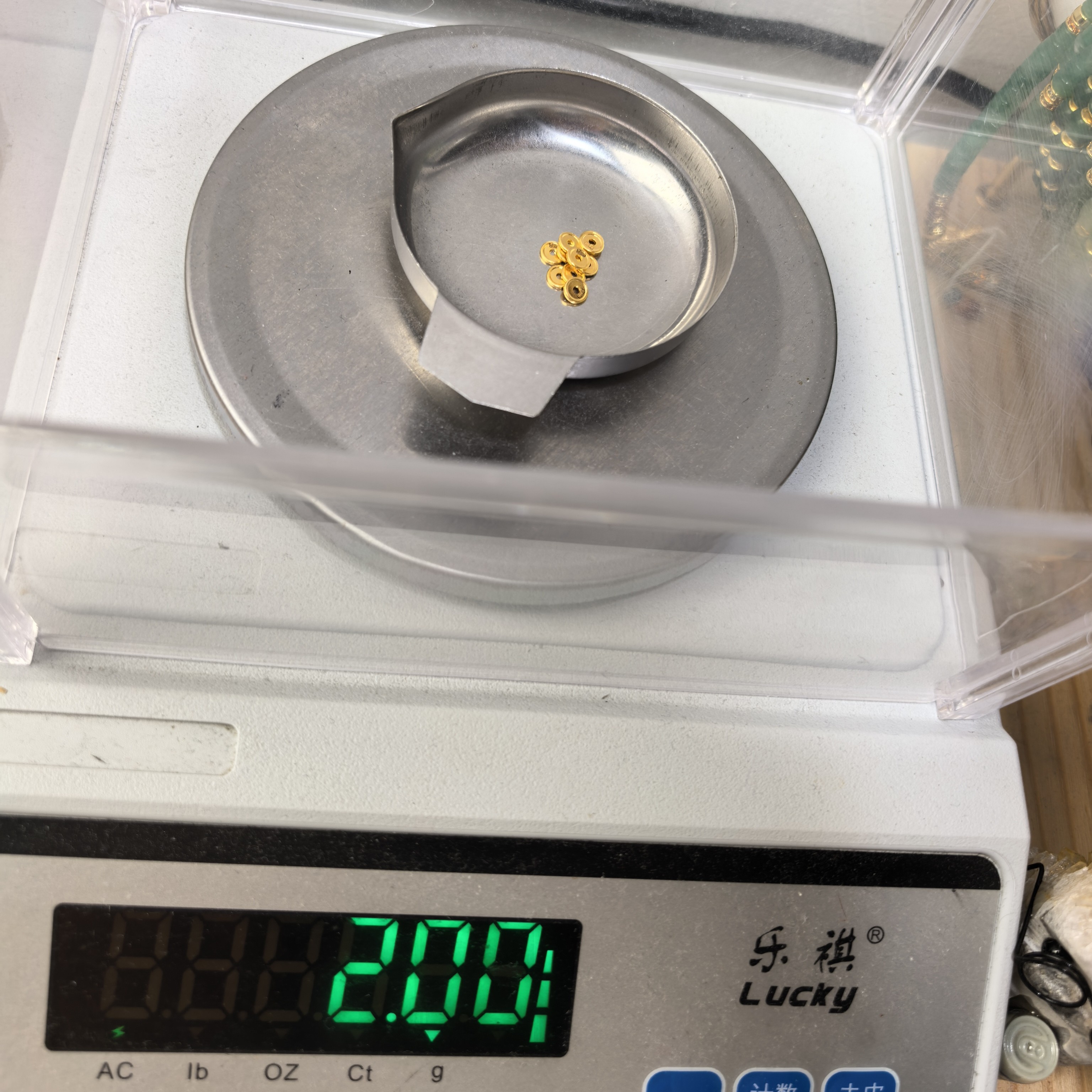 足金黄金文玩配饰2g车轮隔片5mm 琪