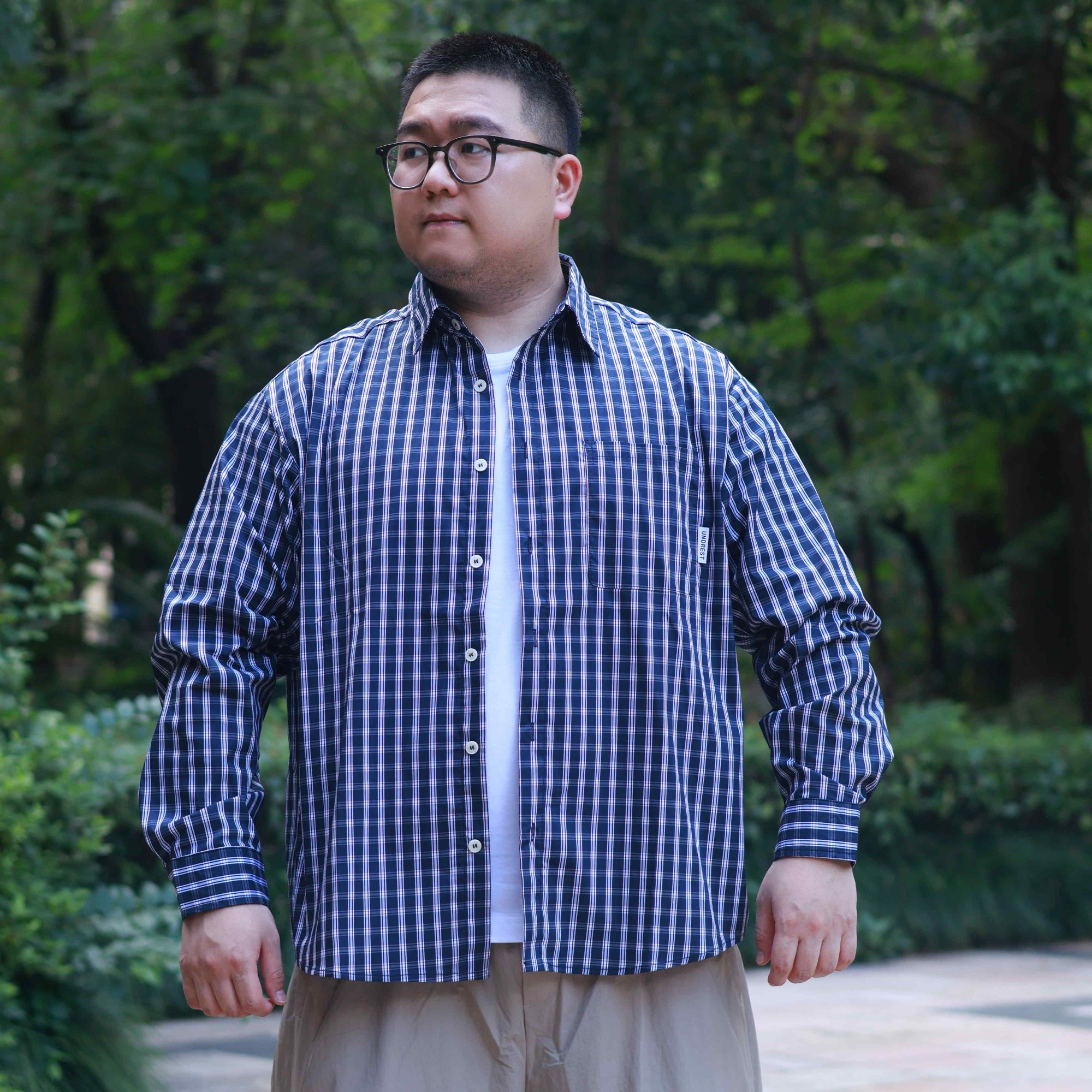 长袖免烫美式休闲常规款秋季衬衫外套条纹硬汉风男士衬衣牛仔