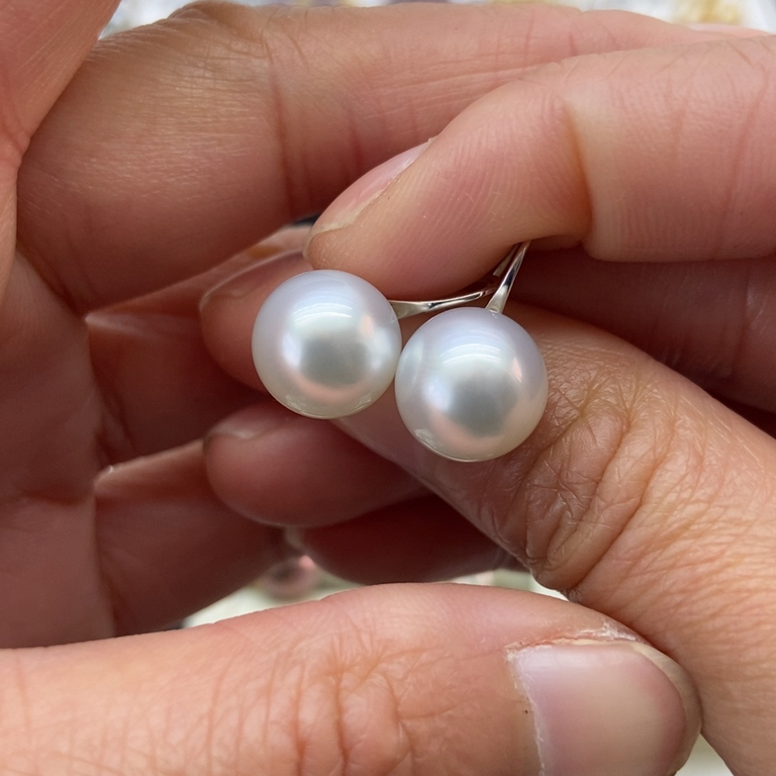 海水珍珠耳饰18K金镶嵌