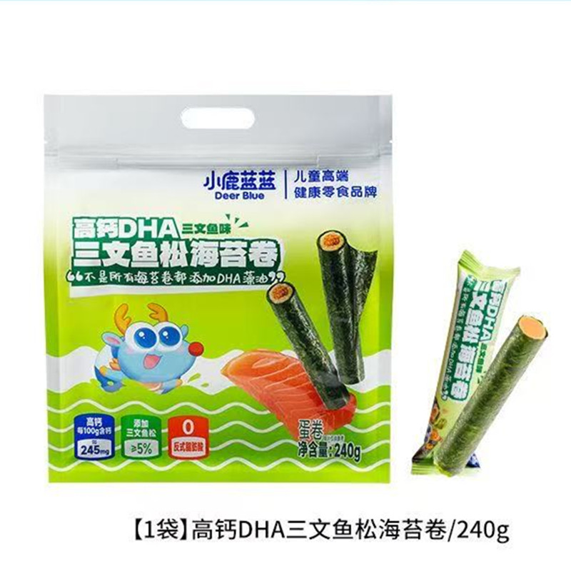 小鹿蓝蓝三文鱼松海苔卷240克