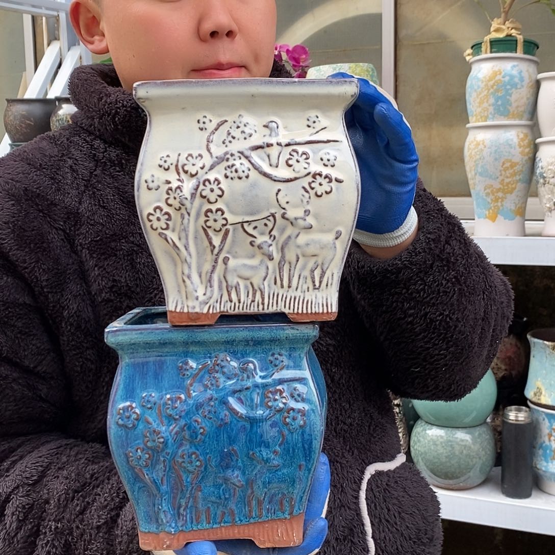 紫砂花盆口15高17福利