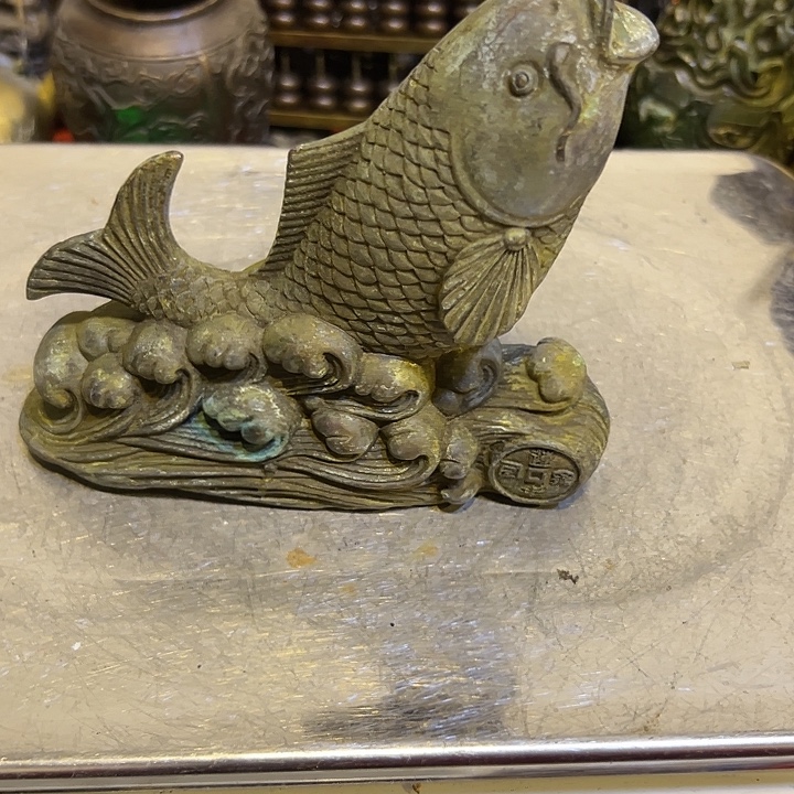 凶***工黄铜摆件，文房工艺品摆件