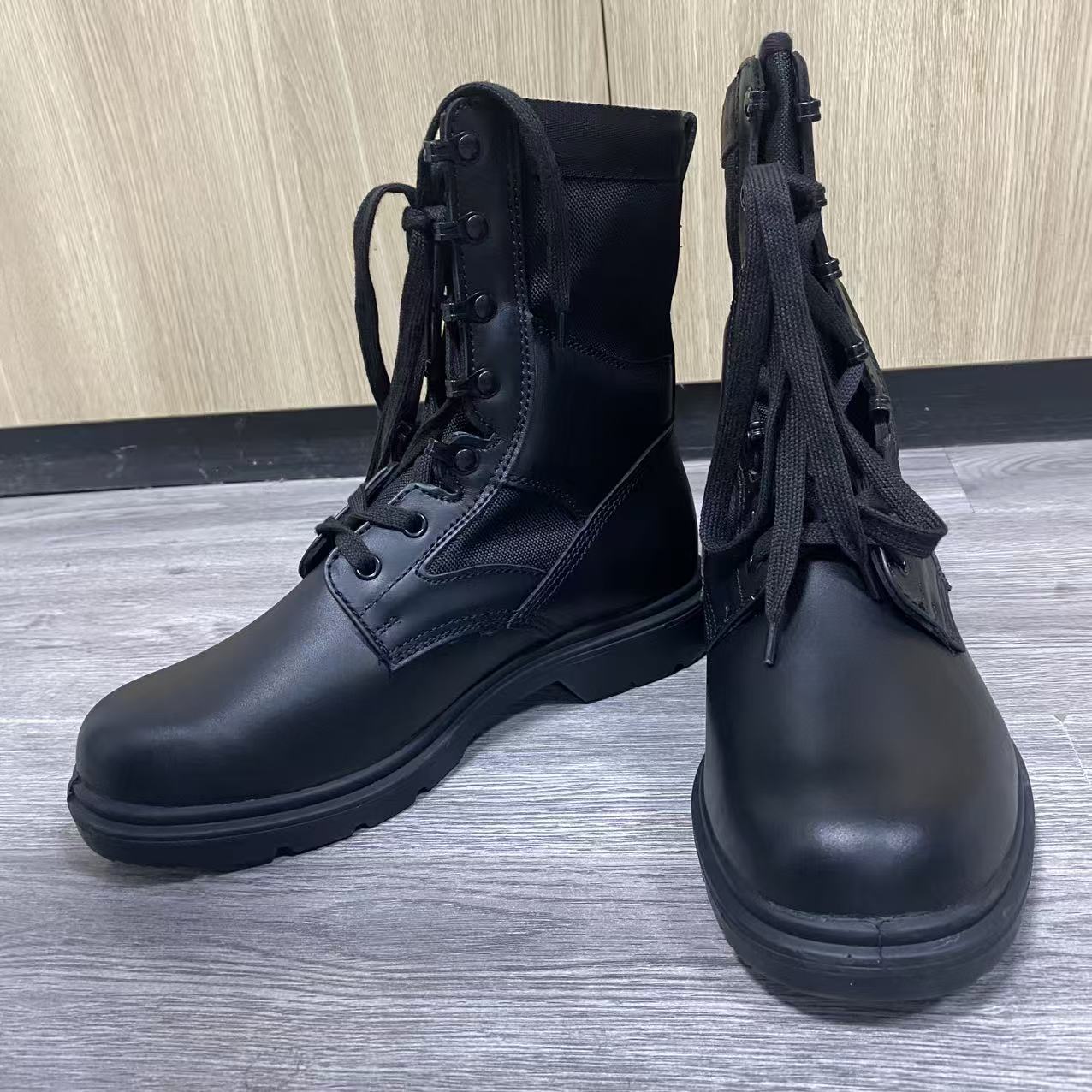 春夏季真皮作战靴06式工装靴轻便系带高帮马丁靴