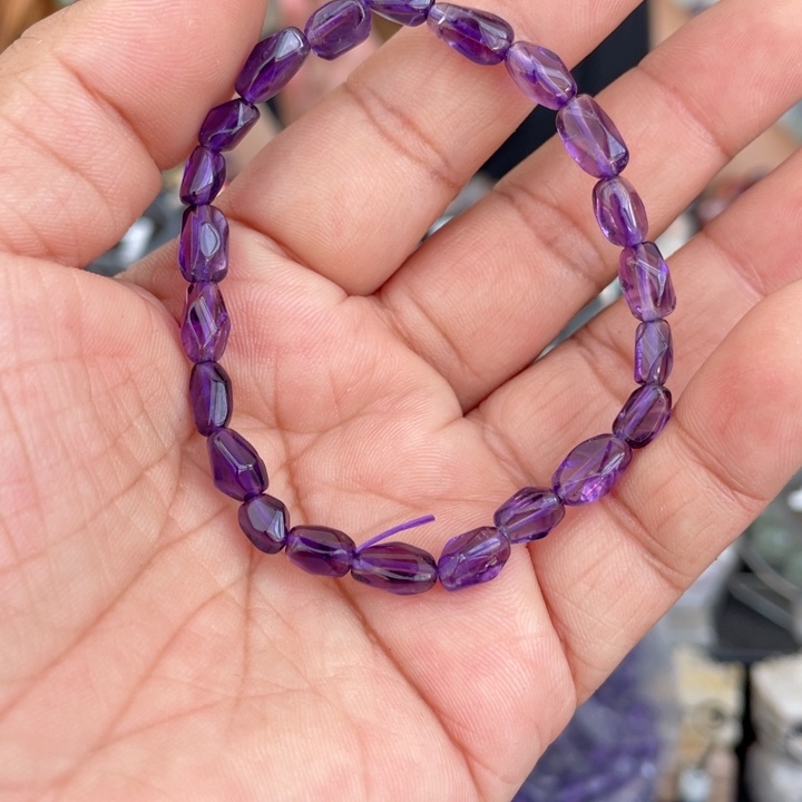 水晶手串未镶嵌小咪乌拉圭紫水晶随形