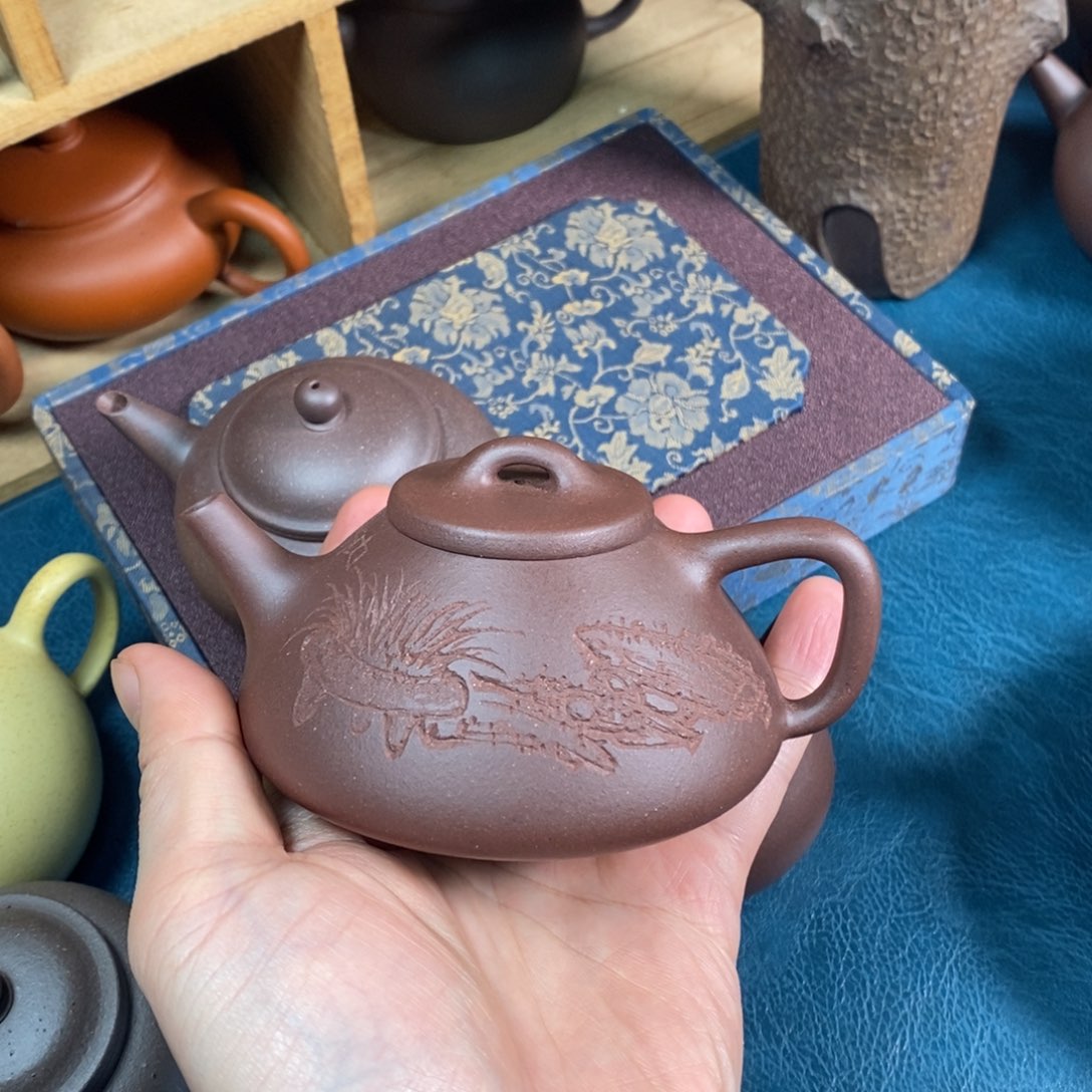茶壶紫砂150cc半手石瓢