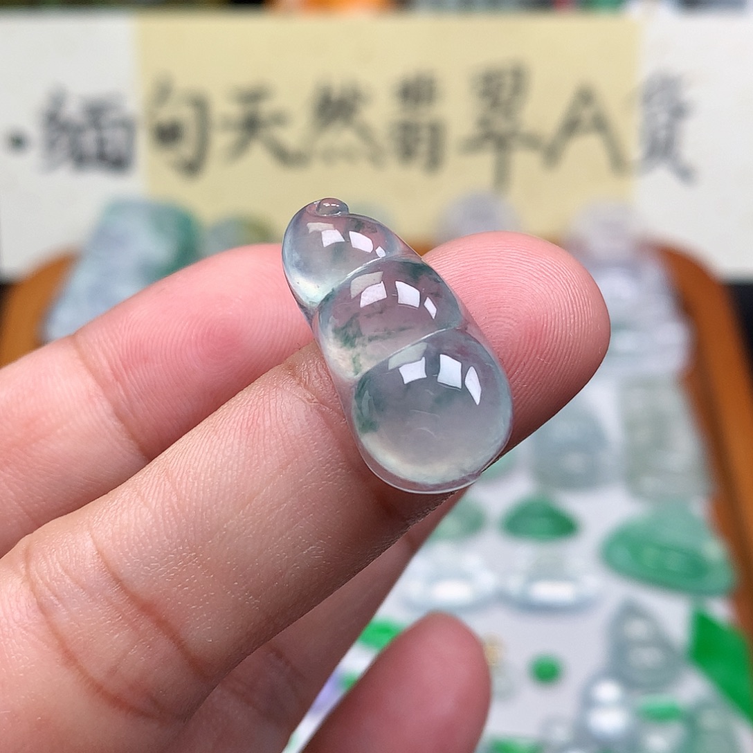 翡翠裸石缅甸天然A货翡翠冰种豆子