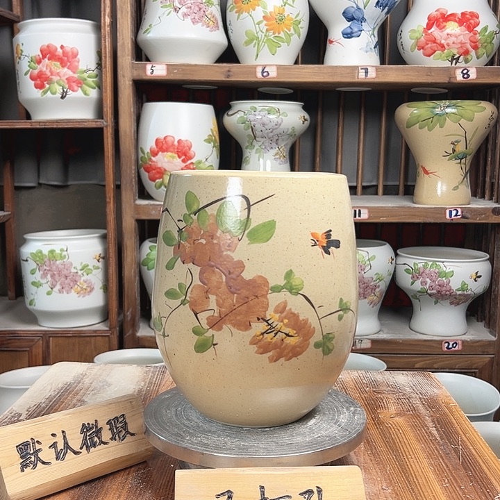 摆件但盆陶泥紫藤款陶瓷陶瓷