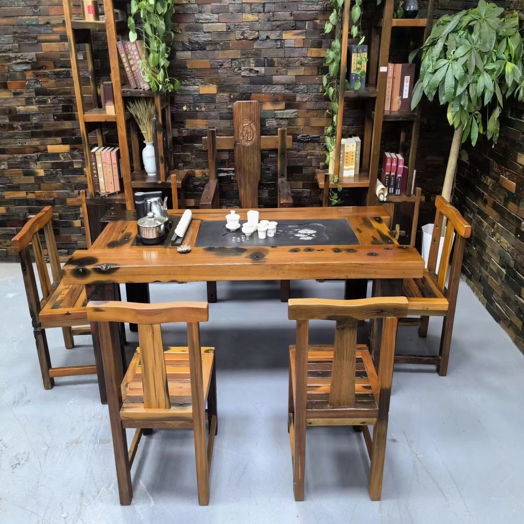 老船木茶桌椅组合实木茶台家用客厅茶台套装办公室功夫茶桌整套