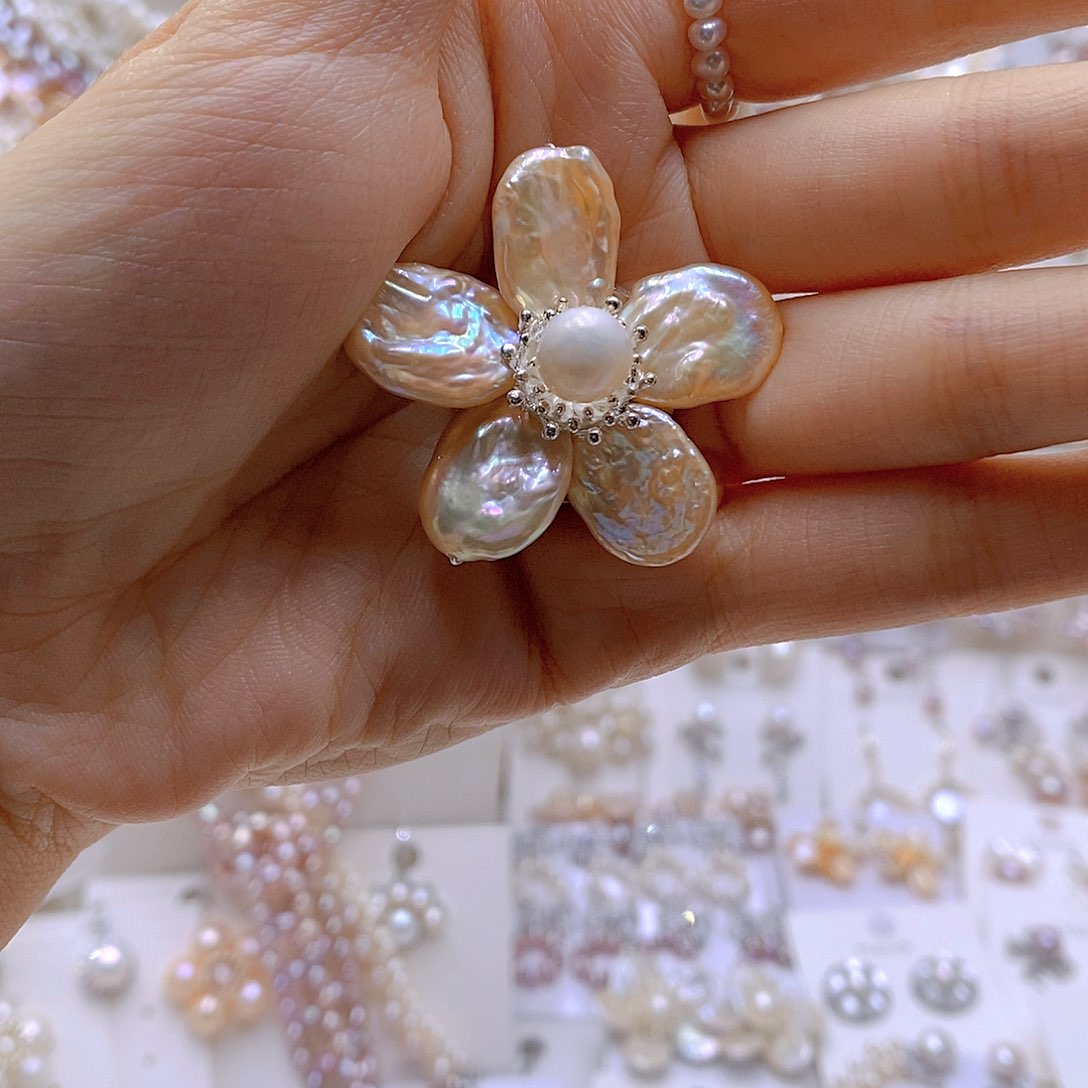 颈饰银S925镶嵌淡水珍珠长****宝