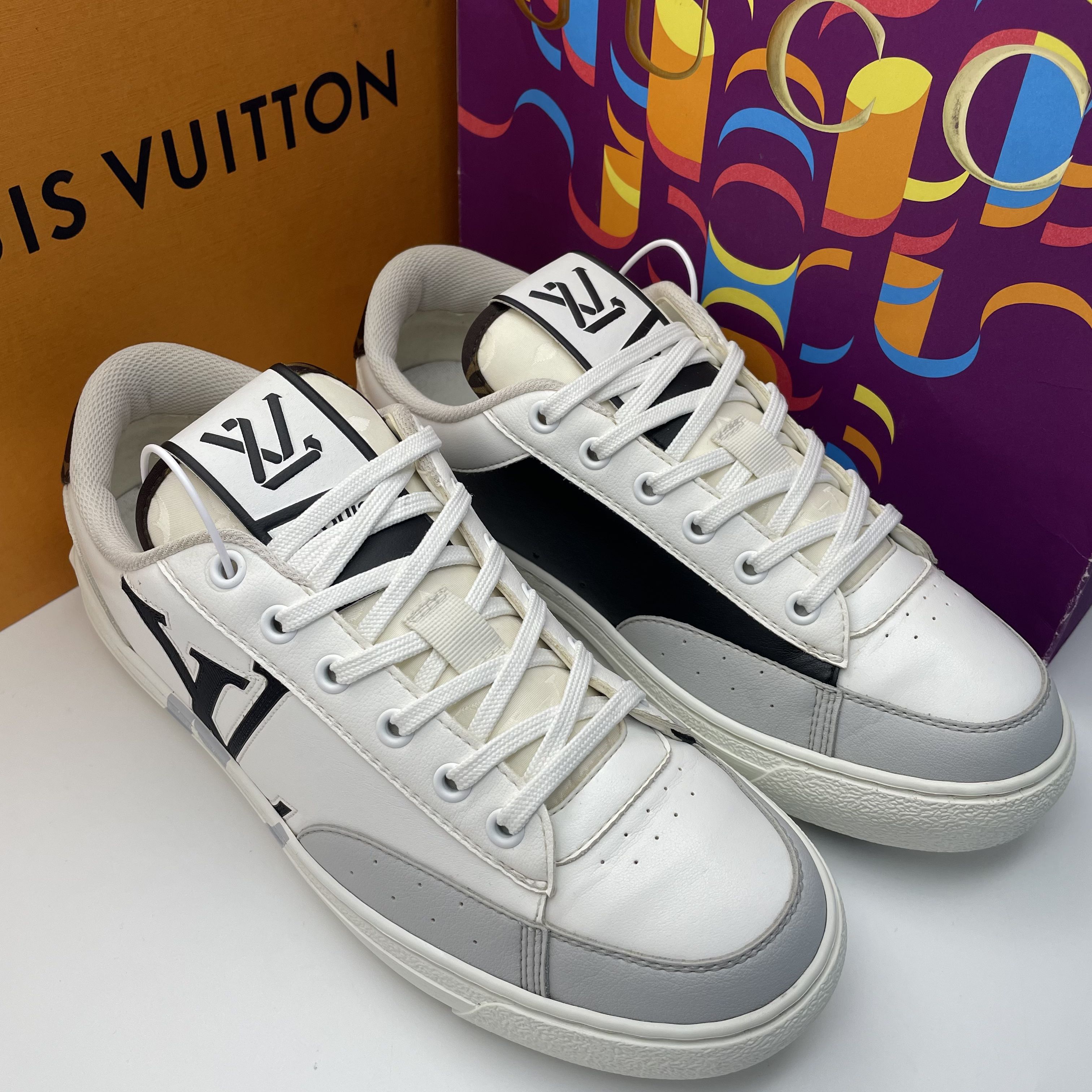 95新 LouisVuitton/路易威登 /39.5欧码黑白拼接老花查理时尚板鞋