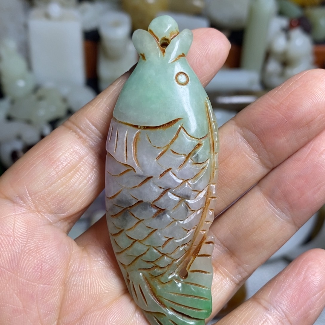 颈饰银S925镀金镶嵌和田玉（糖玉）