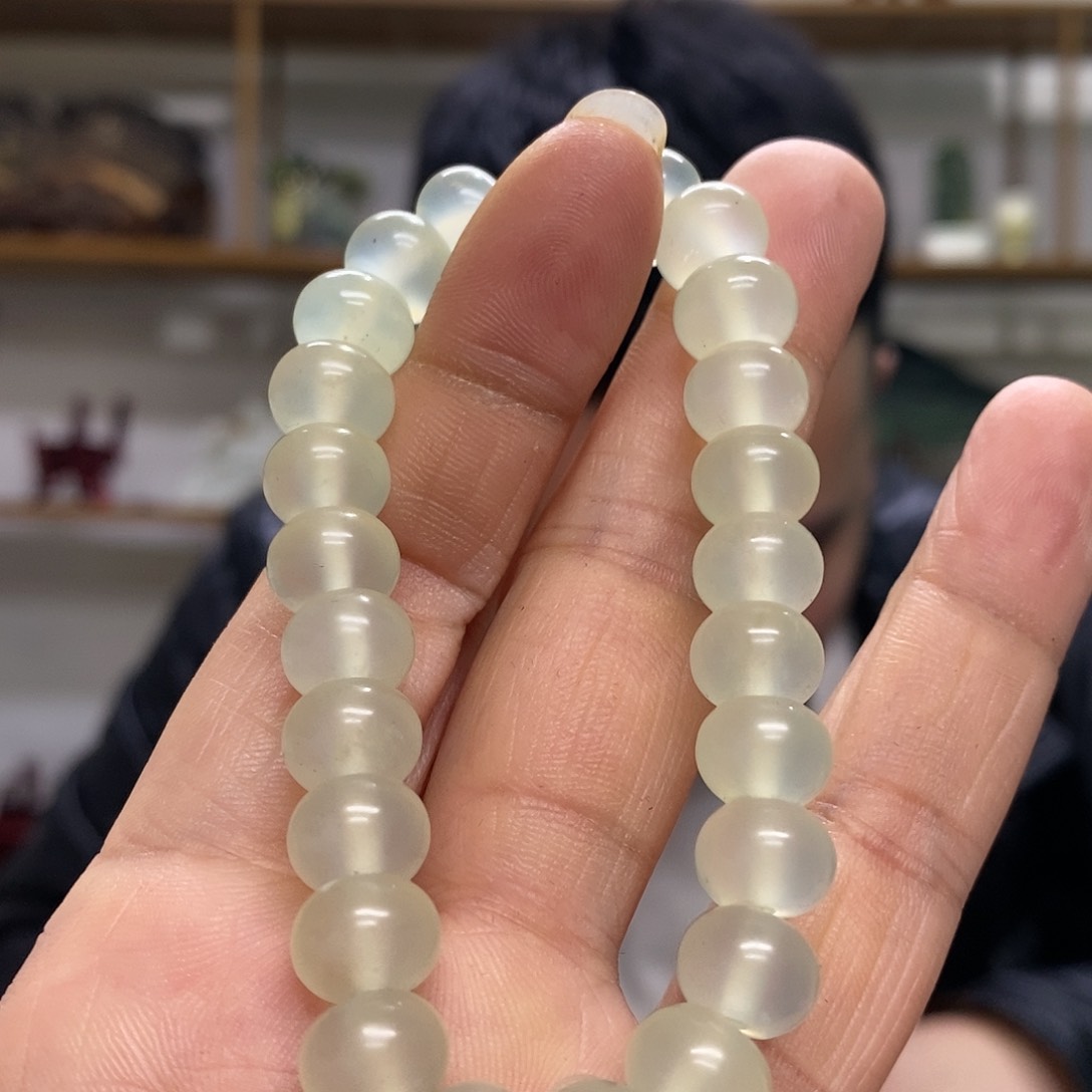 蛇纹石玉算盘珠未镶嵌