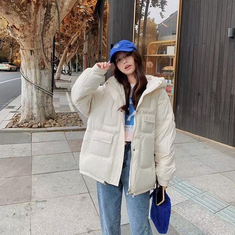 韩版冬季爆款加厚羽绒服长袖宽松型短款厚款宽松时尚休闲百搭外套