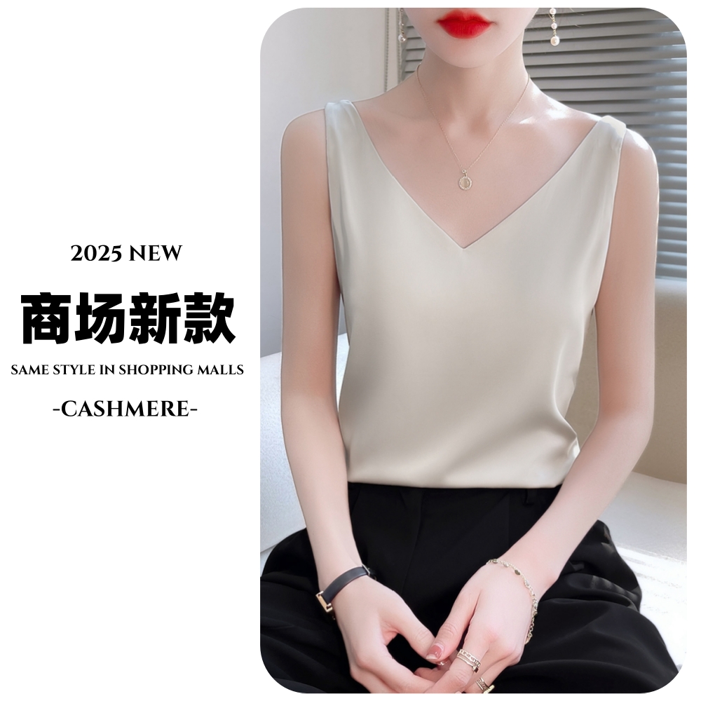 【西装必搭款~V领吊带】真绸缎纵享丝滑西装专属内搭缎面背心带内衬