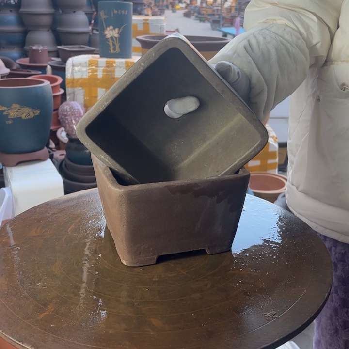 紫砂四方17-17花盆